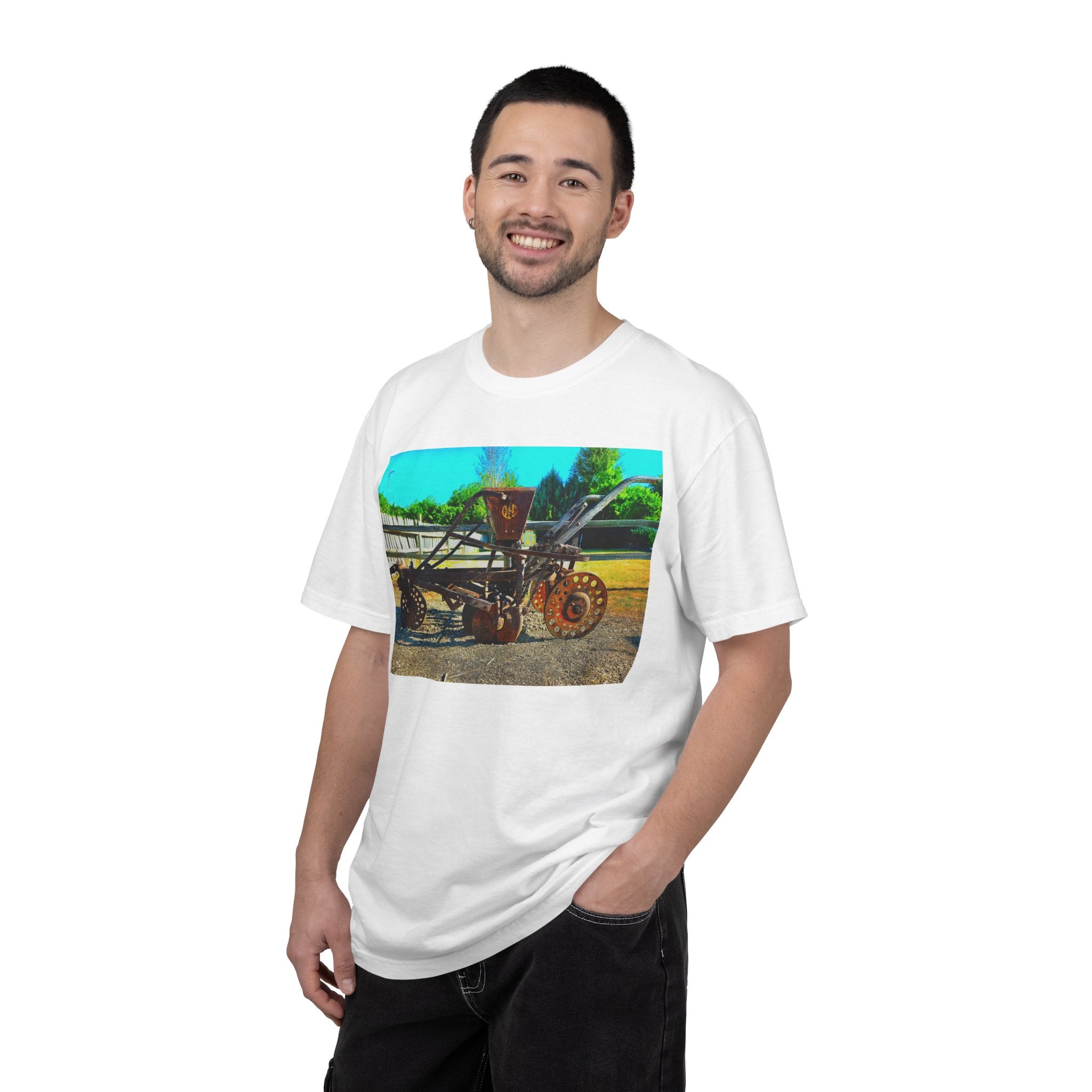 Vintage Farm Plow T-Shirt – Rustic Tractor Antique Field Graphic Tee