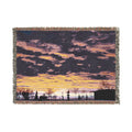 Sunset Skyline Woven Blanket — Scenic Evening Landscape Throw