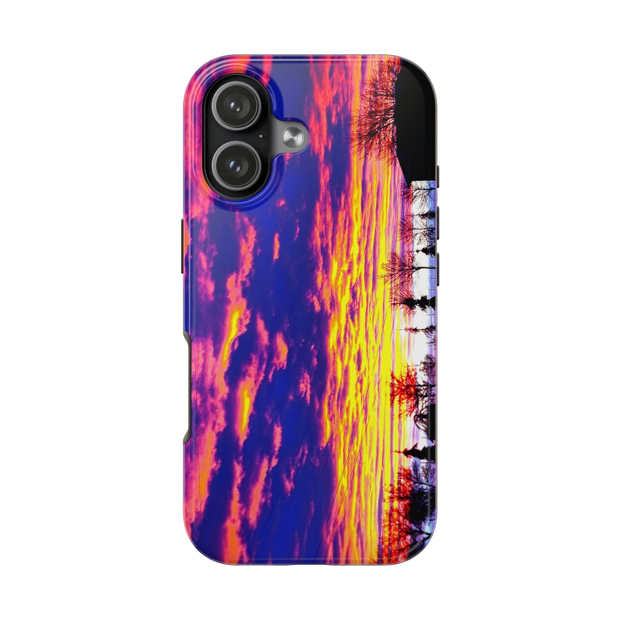 Sunset Reflection Tough Phone Case — Vibrant Purple & Orange Sky Phone Cover