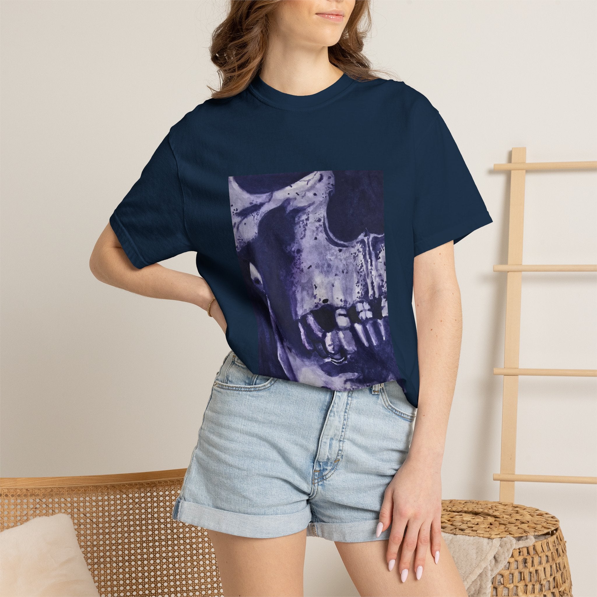 Skull Photo Tee — Vintage Gothic Jawbone Graphic T-Shirt